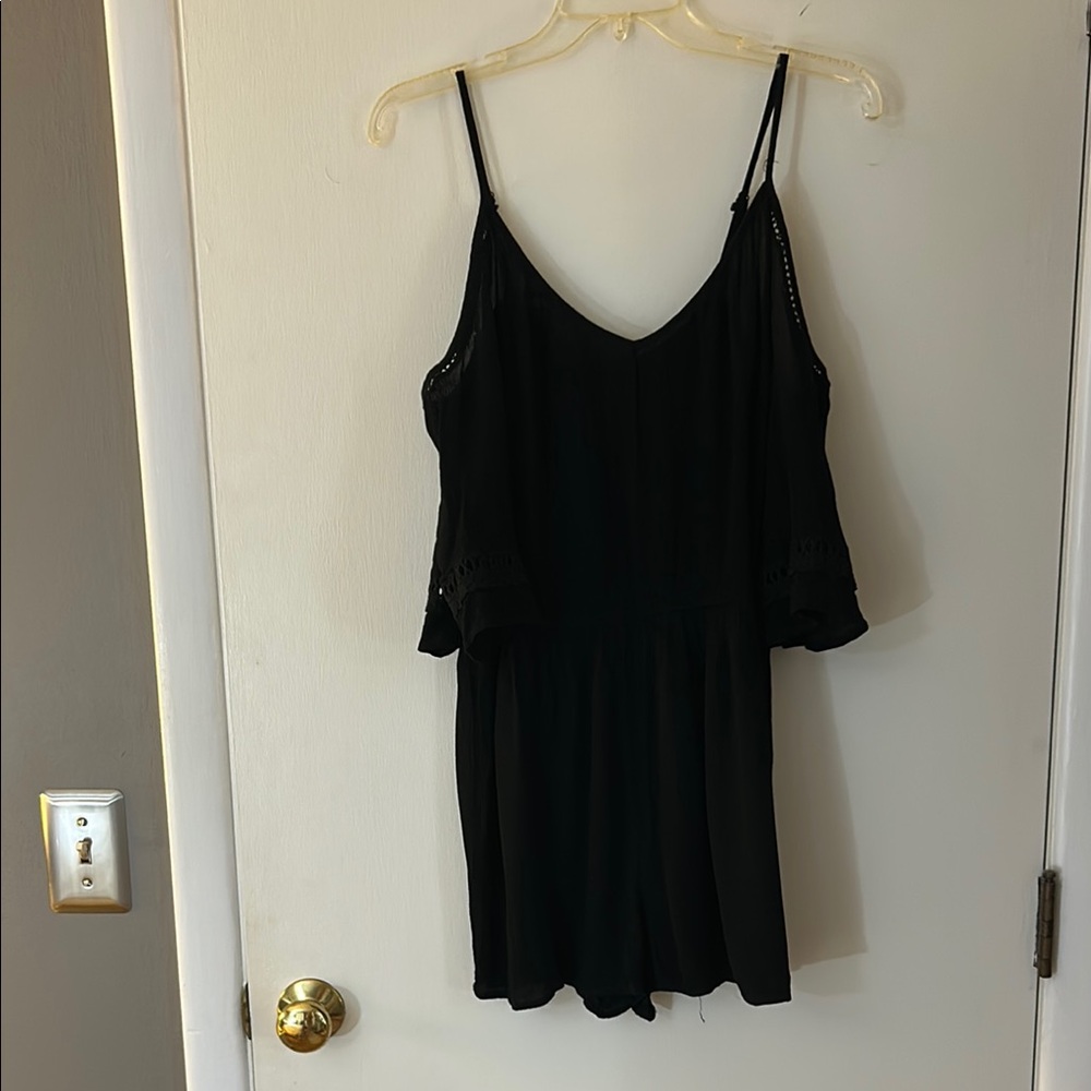 Cotton On Black Relaxed Fit Jumpsuit with V-Neck